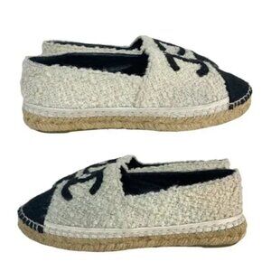 cc espadrilles multicolor tweed black grosgrain